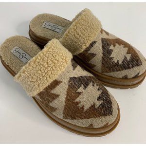 Jessica Simpson Aztec wool Sherpa mule sz 8.5 5901 Womens Shoes Clog